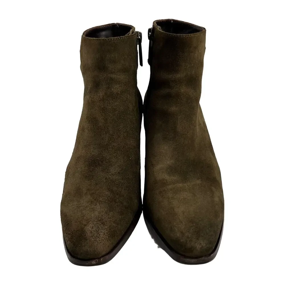 Aquatalia Ankle Boots Women's Size 8.5 Faria Buckle Suede Leather Boho Italy